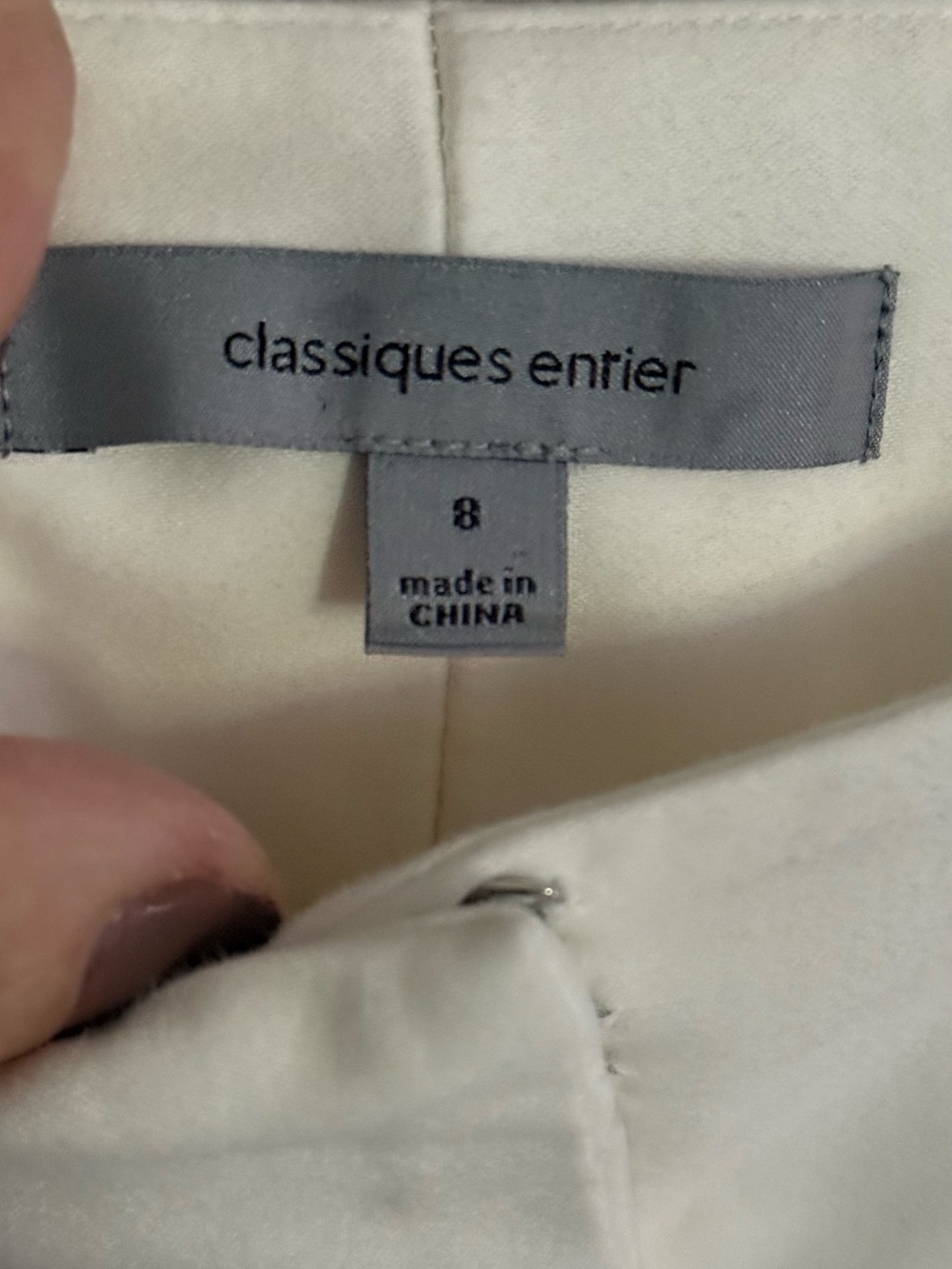 Cream white Capri Pants Sz 8 Cropped  Coastal Minimalist Classic Straight Leg - Picture 2 of 9